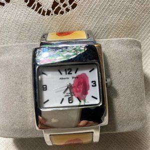 Alberto Fioro Rose Motif Cuff Watch